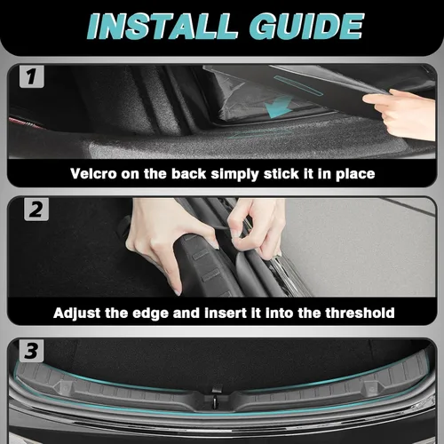 Vista 4 de BestEvMod 2026 2025 2024 Tesla Model 3 Actualización Protector de Parachoques Trasero y Cubierta del Umbral del Maletero Guardas de Parachoques