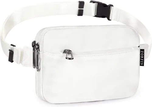 Vista 13 de Zorfin - Riñonera moderna de nailon negro para mujer