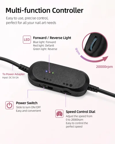 Vista 5 de DMD Kit de taladro de uñas eléctrico portátil