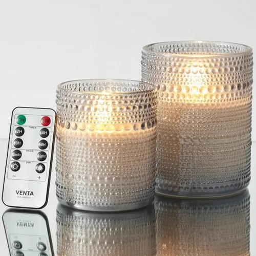 Vista 14 de VENTA Juego de 3 velas de pilar de marfil cálido Velas de cera real operadas por baterías con llama parpadeante Decoración atemporal para todo