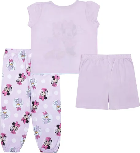Vista 2 de Disney Conjunto de pijama de 3 piezas de Minnie Mouse para niñas Frozen Princesas Minnie Mouse