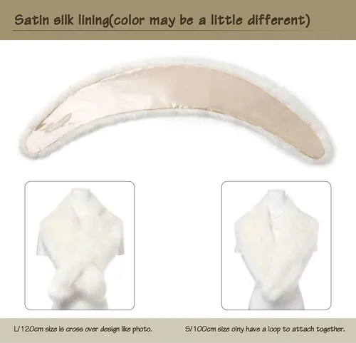 Vista 4 de Dikoaina cuello extra grande de piel sintética para abrigos de invierno para mujer