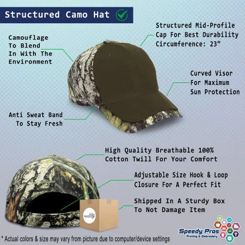 Vista 2 de Gorra de béisbol de camuflaje personalizada que preferiría estar acampando algodón negro bordado