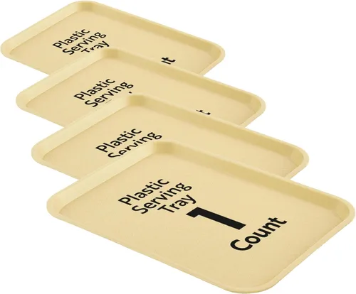 Vista 26 de Restaurantware Bandejas de comida rápida, paquete de 10 bandejas de plástico para cafetería, de 10 x 14 pulgadas, rectangulares verdes, aptas
