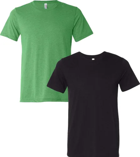 Vista 137 de Bella Canvas 3413c para hombre (1) Triblend verde + (1) Triblend rojo