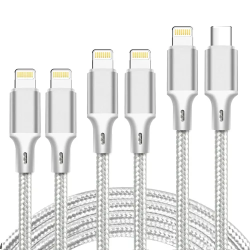 Vista 19 de Cable USB a Lightning, paquete de 5 cables de carga rápida para iPhone Negro