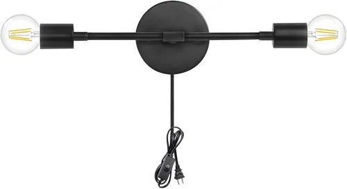 Vista 10 de KCO Lámpara de pared dorada con 2 luces para tocador de baño, luz de lectura de pared de latón, moderna de mediados de siglo, para pasillo, sala