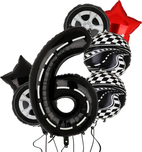 Vista 13 de Paquete de 7 globos con número 1 de 40 pulgadas para decoración de primer Negro 1
