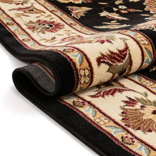 Vista 7 de Well Woven Alfombra de área oriental roja de Sultan Sarouk con diseño floral persa, formal, tradicional, fácil de limpiar, resistente a las manchas