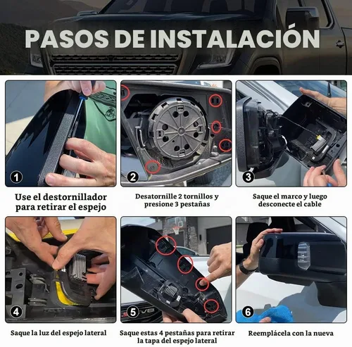 Vista 8 de sportuli Tapa Espejo Negro Reemplazo para 2019-2025 Accesorios de Chevy Silverado / GMC Sierra 1500 (Negro)