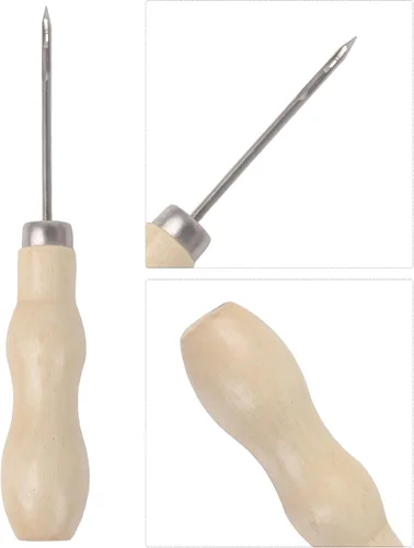 Vista 2 de Bstinay Herramienta de reparación de zapatos de costura de punzón de costura manual 5X para reparación de costura de cuero DIY