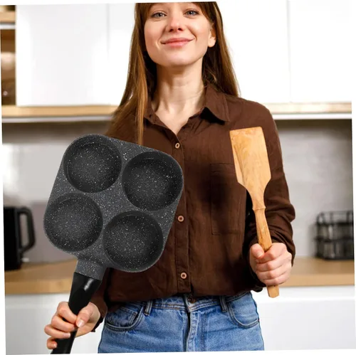 Vista 4 de Sartén antiadherente para cocinar en el desayuno para estufas de gas, fácil de limpiar y usar