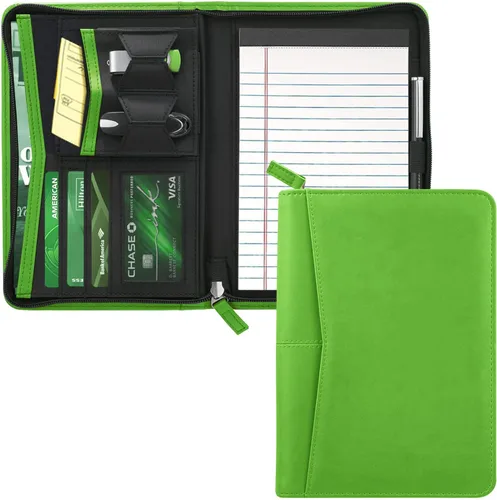 Vista 14 de Organizador de Portafolio Pequeño, Portafolio de Negocios A5 con Cremallera, Carpeta Padfolio Junior para Mujeres y Hombres, Bloc de Escritura de 5