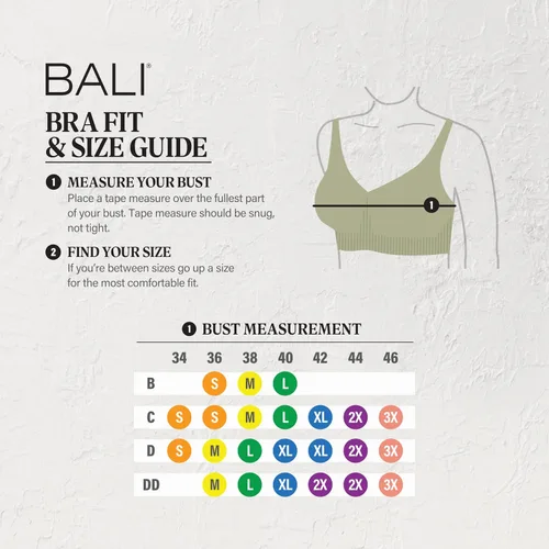 Vista 6 de Bali - Comfort Revolution - Brasier sin varillas para mujer, brasier de cobertura completa estilo ComfortFlex Fit - DF3488