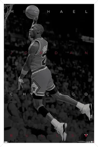 Vista 12 de Trends International Michael Jordan - Póster de pared en blanco y negro, 14.725 x 22.375 pulgadas, versión enmarcada de madera de granero