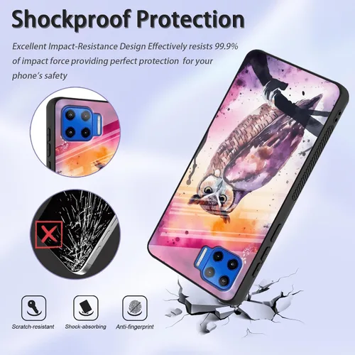 Vista 170 de Funda para Motorola Moto Edge 2022, cubierta trasera de vidrio templado con protector de pantalla, funda protectora a prueba de golpes para Motorola