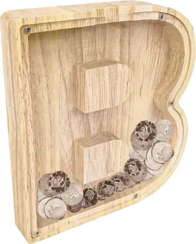 Vista 23 de FixtureDisplays® Alcancía de madera para gatos, alcancía de ahorro para niños, bonita moneda de recuerdo para niños y niñas, es un regalo único