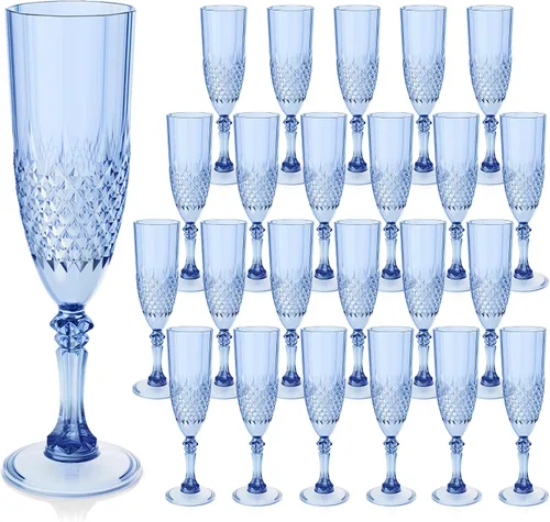 Vista 46 de Copas de champán de plástico, copas de champán a granel, copas de vino acrílicas reutilizables irrompibles para bodas, despedidas de soltero, Ámbar