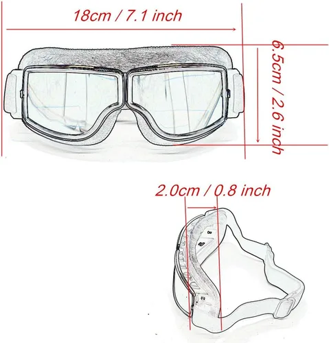 Vista 5 de Gafas de Motocicleta Vintage Antiarañazos Gafas de Scooter Esquí para Hombres Mujeres Adultos