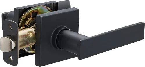 Vista 8 de Amazon Basics - Palanca de puerta contemporánea, modelo Stamford, entrada, color negro mate, paquete de 1