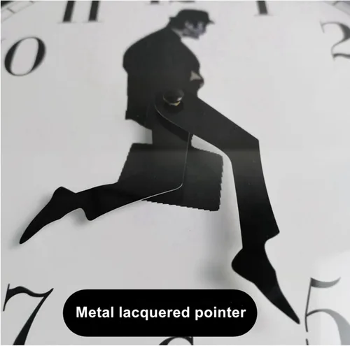 Vista 6 de TANKRIN Ministry of Silly Walks - Reloj de pared para dormitorio, cocina, sala de estar, regalo novedoso para decoración del hogar (negro)