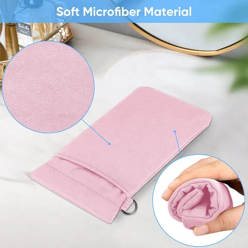 Vista 2 de Fintie Bolsa doble para lentes con correa de transporte, funda portátil de microfibra suave para gafas de sol
