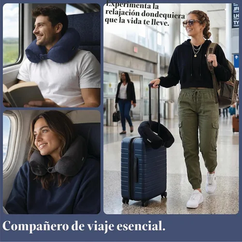 Vista 6 de Brookstone Free Form Almohada de Viaje - Almohada de Cuello de Viaje de Espuma Viscoelástica Ligera y Flexible para Dormir, Automóvil, Avión y Gris