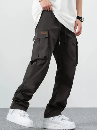 Vista 5 de PLEPAN Mens Cargo Pants Casual Hiking Joggers Sweatpants Lightweight Drawstring Work Pants with 4 Pockets