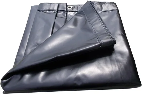 Vista 3 de FJYW-6' x 6' x 6' lona para camión – lona de bobina – resistente, grado industrial 18oz Negro