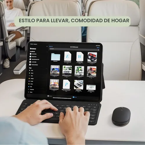 Vista 6 de Satechi OntheGo Mouse Bluetooth con batería recargable USB C, conecta hasta 3 dispositivos, mouse inalámbrico compacto y portátil para laptop, Negro