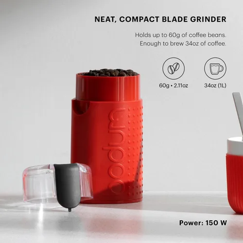 Vista 2 de Bodum Bistro - Molinillo de café eléctrico con cuchilla, color rojo