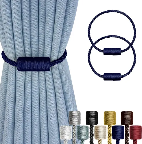 Vista 20 de Paquete de 2 alzapaños magnéticos fuertes para cortinas para exteriores, alzapaños decorativos modernos, hechos a mano, sujetadores decorativos