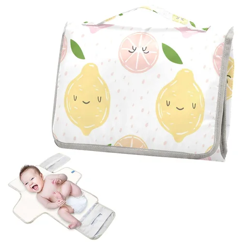 Vista 2 de Whimsical Critters Portable Changing Pad with Built-in Pillow, Waterproof Foldable Baby Diaper Changing Pads, Diaper Mat for Boys and Girls