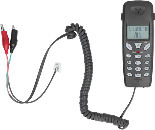 Vista 6 de Cuifati Teléfono con cable, pantalla LCD de 16 bits con cable, teléfono con cable con función de pausa de redireccionamiento con, identificación