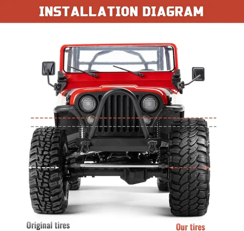 Vista 4 de Neumáticos de 1.9 pulgadas de altura de 4.4 pulgadas/4.409 in, goma suave, gran agarre en rocas, suciedad de barro para Traxxas TRX4 Axial SCX10 II