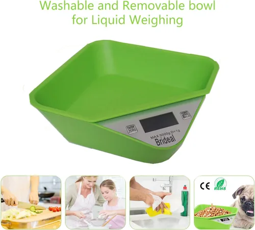 Vista 2 de Báscula digital de cocina báscula electrónica multifunción para alimentos con cuenco extraíble máx. 11 lb/5 kg