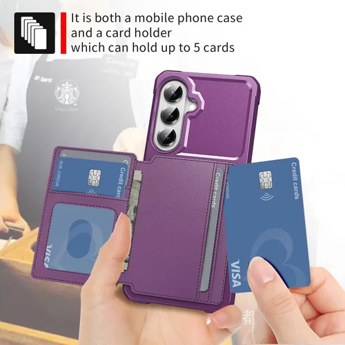 Vista 36 de Funda para Samsung Galaxy S21 Ultra con tarjetero, compatible con soporte magnético para automóvil, resistente a los golpes, resistente, suave, TPU