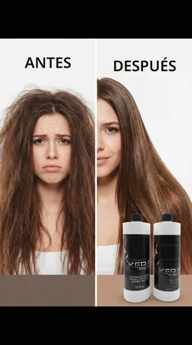 Vista 7 de KERA FRUIT - Kit de tratamiento capilar con queratina brasileña, alisado en casa con champú, sin formaldehído, Cirugia Capilar para el cabello, 16