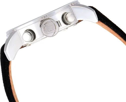 Vista 3 de Cronógrafo Lefty Force de acero inoxidable para hombre esfera blanca y correa de cuero Blanco Cronógrafo