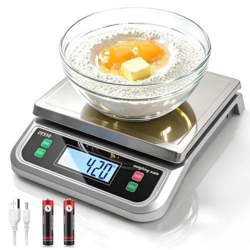 Vista 9 de Báscula digital grande de cocina de 66 lb 30 kg, báscula de alimentos para hornear, cocinar, pan, carne con función de tara y cuenta preparatoria