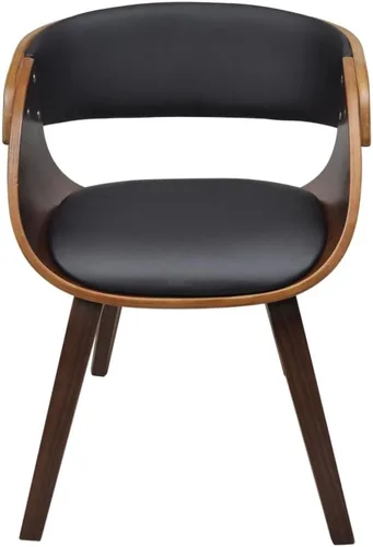 Vista 3 de Black & Brown Plywood Dining Chair, Ergonomic Cotton Polyurethane Seating, Modern Kitchen & Dining Room Furniture