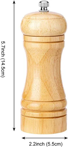 Vista 3 de Molinillo de pimienta de madera recargable, molinillo de pimienta, juego de molinillo de sal y pimienta ajustable, accesorios de cocina, molinillo