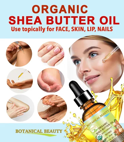 Vista 7 de Botanical Beauty Aceite orgánico de manteca de karité 100 % puro, natural, sin diluir, refinado, refinado, aceite portador prensado en frío