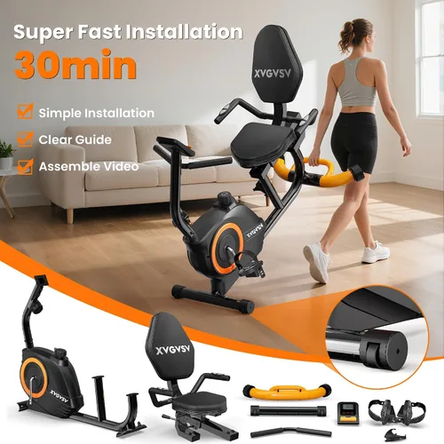 Vista 4 de Recumbent Exercise Bike for Home, Recumbent Stationary Bikes for Seniors