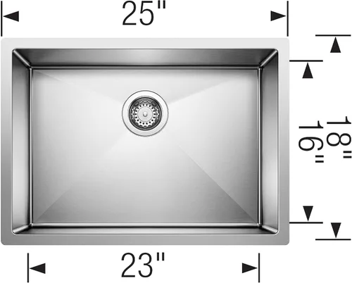 Vista 2 de Blanco 515822 Precision R10 - Fregadero de montaje inferior de 16 pulgadas, acero inoxidable
