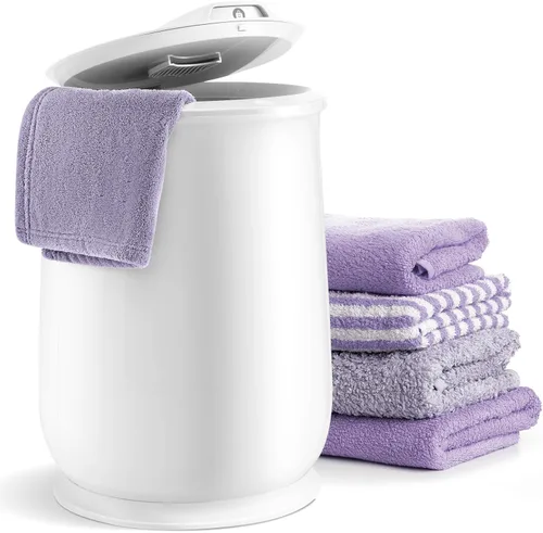 Vista 10 de Tangkula Calentador de toallas, calentador de toallas de 21 litros con tapa abatible, apagado automático de 1 hora, se adapta a hasta 2 toallas