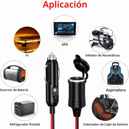 Vista 6 de KEWIG Cable de extensión para encendedor de cigarrillos de coche de 12/24V
