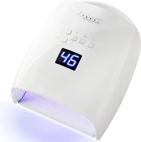 Vista 8 de Lámpara de uñas LED UV inalámbrica, lámpara de uñas de gel recargable de 66 W, luz UV inalámbrica para uñas de gel con sensor automático y 5 Negro