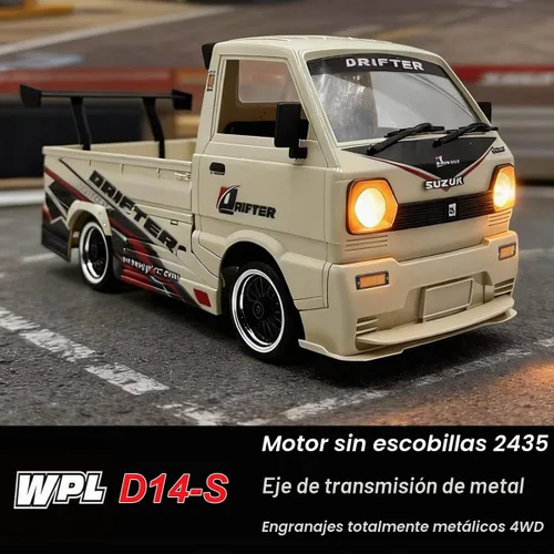 Vista 4 de WPL D14S RC Kei Truck con motor sin escobillas 2435 Control remoto Drift