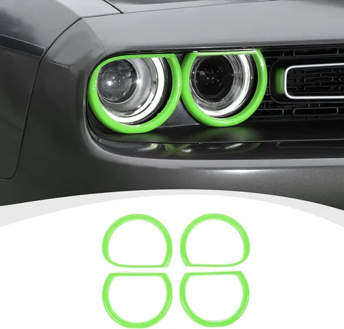 Vista 16 de RAZPOY Cubierta de lámpara de faro delantero para accesorios Challenger, cubierta de biseles de faros delanteros, decoración de luz exterior
